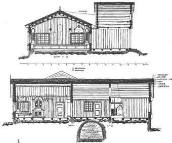 Barfrøstua, snit - Vreim
